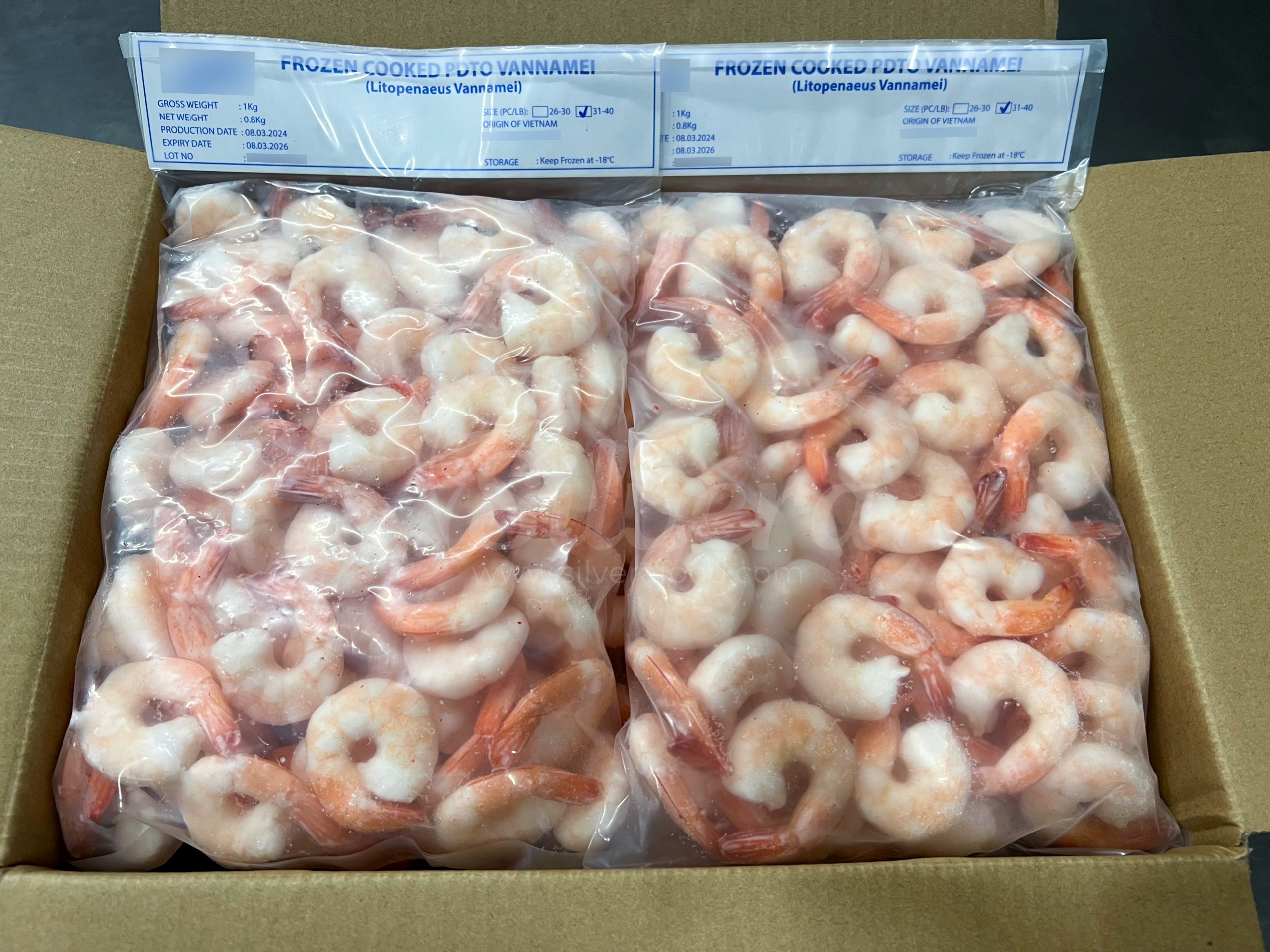 Cooked PDTO vannamei bags