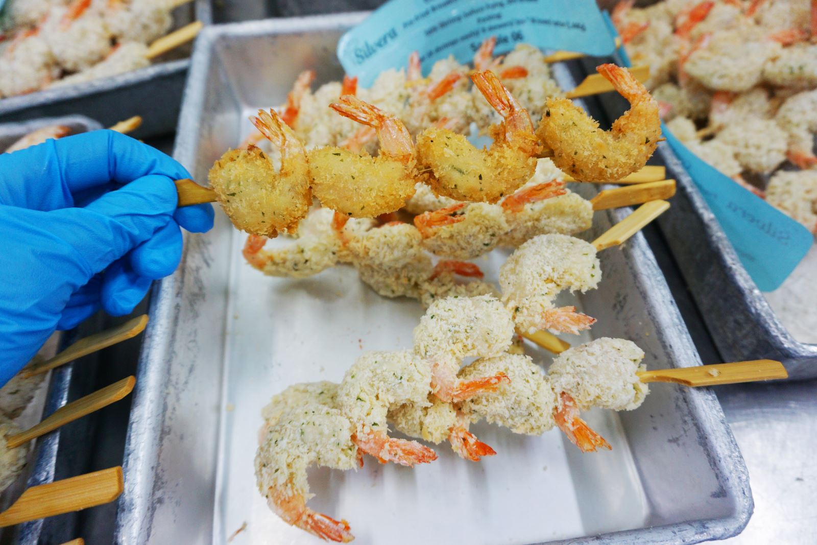 Pre-fried Skewered Vannamei Shrimp After Being Cooked 
