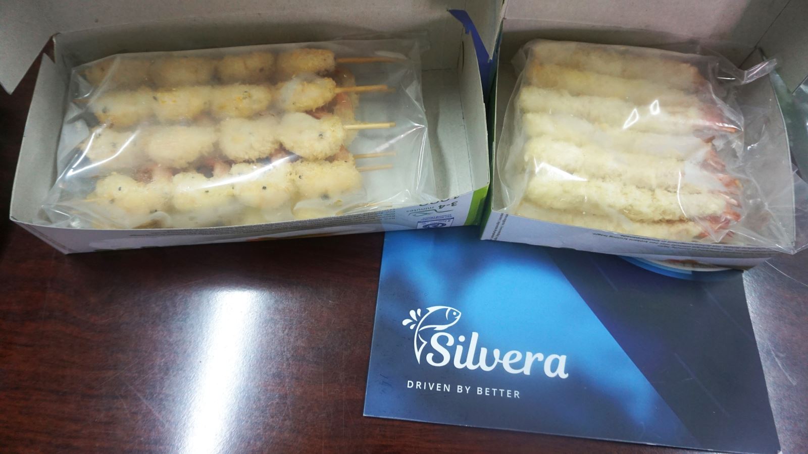 Pre-fried Vannamei Shrimp Skewers & Pre-fried Torpedo Vannamei Shrimp. Credit: Silvera Food